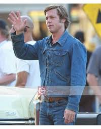 Brad Pitt Once Upon A Time In Hollywood Workout Routine Buy Brad Pitt Once Upon A Time In Hollywood Cliff Booth Denim Jacket Brad Pitt Brad Movies Outfit