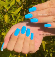 Neon Blue Nails Blue Gel Nails Neon Acrylic Nails Nails