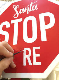 Santa stop sign, stop here sign, santa decor, santa sign ensa1003066. Diy Santa Stop Here Post Free Plans Jaime Costiglio