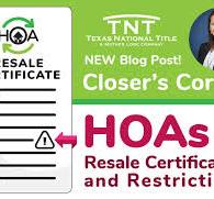 HOAs, Resale Certificates, and Restrictions Violations ...