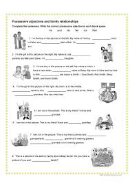 possessive adjectives and family relationships english esl