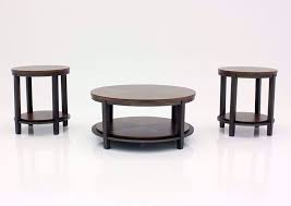 Product titlemodern nesting round coffee table set, pedestal legs. Roybeck 3 Piece Coffee Table Set Brown Home Furniture Plus Bedding