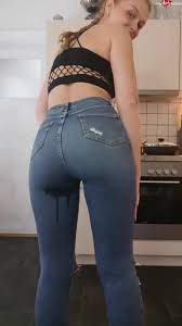 Pissing her jeans