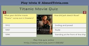 Are you ready to answer these movie trivia quiz questions? Titanic Movie Quiz
