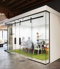Our New Ragnar Sliding Door Design Used In A Glass Conference Room Here In Our Portland Or He Sliding Door Design Glass Conference Room Conference Room Design