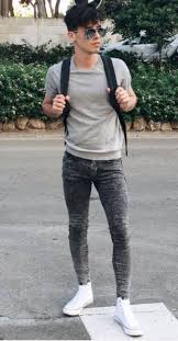 Ways To Dress Up With Skinny Stretch Distressed Biker Jeans For Men 15 Super Skinny Jeans Men Mens Casual Outfits Mens Fashion Casual