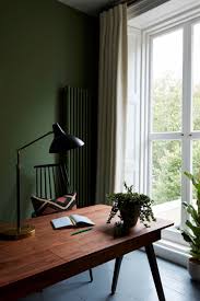 Dark Olive Green Walls For Home Office Area