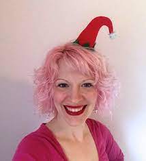 Christmas Curved Red Elf Hat Hair Clip Christmas Fascinator Hat Hairstyles Hair Clips Elf Hat
