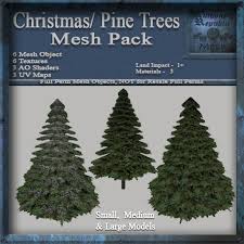 Welcome to blue spruce building materials co. Second Life Marketplace Christmas Pine Tree Mesh Pack Christmas Holiday Builders Decoration Kit Mesh Textures Full Perm