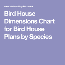 Bird House Dimensions Chart For Bird House Plans By Species
