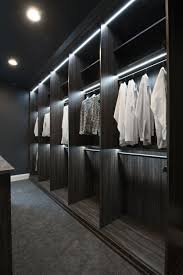 Men S Closet With Led Strip Lights Hiscloset Organization Menscloset Closet Lighting Walk In Closet Closet Planning