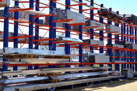 Metal sheets always directly accessible by pivoting doors. Warehouse Cantilever Racking Systems For Storage Aluminum Pipe Stock Photo Picture And Royalty Free Image Image 139284501