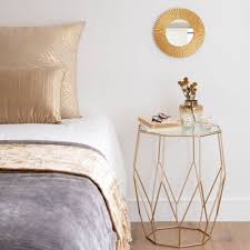 Metal Wire And Glass Side Table Jaya Maisons Du Monde Side Tables Bedroom Bedroom Sets Furniture King Rose Gold Room Decor