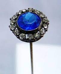 Antique Sapphire Blue Clear Rhinestone Jeweled Hat Pin 8 5 Long Nr Hat Pins Clear Rhinestones Antique Hats
