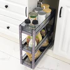 Recessed magnetic strips safely hold knives in place without scratching. Kitchen Cabinet Pull Down Rack Best Price In Singapore Lazada Sg