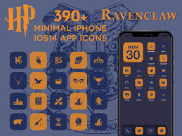 Ios Ravenclaw App Icons 390 Harry Potter Blue And Bronze Minimal Ios 14 Modern Icon Pack In 2021 App Icon Harry Potter Iphone App
