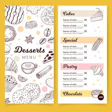 Use a premium restaurant powerpoint template to show your restaurant and your favorite dishes to hungry customers. Delicious Desserts Menu Template Free Vector Nohat Free For Designer