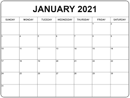 January 2021 Calendar Monthly Calendar Printable Calendar Printables August Calendar