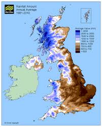 Average Annual Rainfall In The Uk By The Met Office Uk Precipitation Weather Map Map Of Britain London Map Map