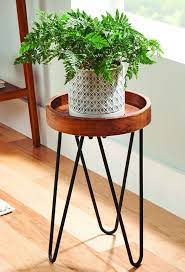 Better Homes Gardens 18 In Cylinder Wood Plant Stand Mutli Colors Walmart Com In 2021 Wood Plant Stand Plant Stand Decor Rustic Plant Stand