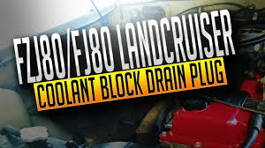 Toyota super long life coolant. Landcruiser Fzj80 Fj80 Coolant Block Drain Plug Removal Easy Youtube