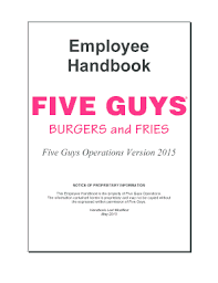 The five guys job application can be downloaded in.pdf format by clicking the link at the top of this page. Five Guys Employee Handbook 2020 Fill Online Printable Fillable Blank Pdffiller