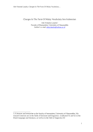 Apa sih perbedaan bulan masehi dan. Pdf Changes In The Form Of Malay Vocabulary Into Indonesian