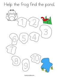 Help The Frog Find The Pond Coloring Page Twisty Noodle Kids Worksheets Preschool Math Activities Preschool Kids Math Worksheets