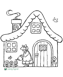 Free color page for moms and adults, choose from more than 700 adult color pages. Girl At Cottage Children Coloring Pages Coloring Home