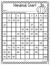 Free Missing Numbers Fall Hundred Chart By Kikis Kubby Tpt