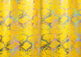 The species is also referred to as the grass snake. Snake Prints Hologram Yellow Multi Spandex World