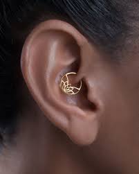 Gold Daith Earring Piercing Daith Daith Jewelry Tragus Ring Helix Hoop Rook Piercing Indain Jewe Daith Piercing Piercing Oreille Bijoux Piercing Oreilles