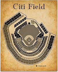 Citi Field Baseball Stadium Seating Chart Art Print 11x14 Unframed Art Print Great Sports Bar Decor And Gift Under 15 For Baseball Fans