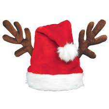 15 In X 15 In Santa Christmas Hat With Antlers 2 Pack Multicolor Christmas Hat Santa Claus Hat Antler Hat