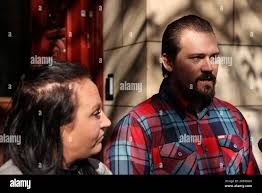 Melbourne, Australia. 02nd June, 2023. Christopher Jarvis's daughter Nicole  Raitt and son Cale Jarvis speak to the media at the Supreme Court of  Victoria in Melbourne, Friday, June 2, 2023. Steven Johnson