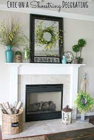 Decoration Fresh Looks Christmas Fireplace Mantel Decoration With Cute Yellow Flower Wreath On M Fireplace Mantle Decor Fireplace Mantel Decor Fireplace Decor