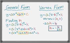 The following diagram shows how to use the vertex formula to convert a quadratic function from general form to vertex form. Writing Quadratic Functions In Vertex Form Youtube