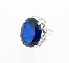 Sterling Silver Large Created Blue Spinel Dress Ring Uk Sizes J P Us Sizes 4 5 7 5 Size Conversion Chart In Description