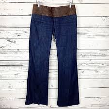 Alvin Valley Leather Waistband Wide Leg Jeans