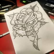Learn how to draw a rose in this step by step drawing tutorial, using materials you can find around your house. Mercer Draws Things Skull Rose Dealy Linework Drawing