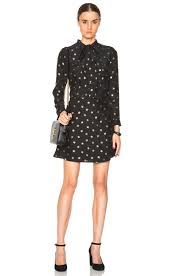 Saint Laurent Star Print Bow Dress In Black Gold Dresses Dress With Bow Fashion