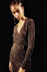 Uo Sugar Sparkly Mini Wrap Dress In 2020 Mini Wrap Dress New Years Eve Dresses Wrap Dress