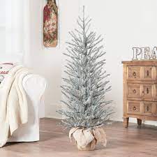 Christmas christmas tree decoration gift holiday xmas advent christmas decoration new year christmas time. Holiday Time Snow Capped Green Fir Tree With Burlap Base 48 Walmart Com Small Christmas Trees Decorated Neutral Christmas Decor White Christmas Decor