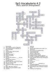 This is an interactive activity which encourages the student to think of words, their meaning, and the specific letters that serve as their building blocks. Spanish Avancemos 2 Vocab 1 1 Crossword By Srta S Spanish Smorgasbord Cute766