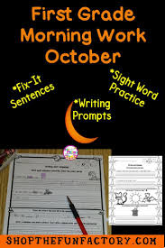 First Grade Morning Work October Distance Learning Writing Sight Words Daily Oral Language Writing Sight Words Word Practice