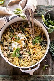One Pot Creamy Tuscan Pesto And Artichoke Pasta Half Baked Harvest Recipe Pasta Dishes Artichoke Pasta Pasta Recipes