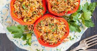 Gefullte Paprika Mit Quinoa Rezept Quinoa Rezept Gefullte Paprika Rezepte Abendessen