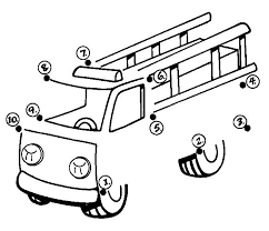 Black And White Fire Truck Dot To Dot Fire Truck Workshet Crafts And Worksheets For Preschool Toddler And Kindergarten Fire Safety Preschool Firefighter Crafts Fireman Crafts