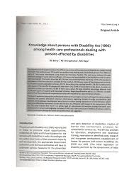 The patient protection and affordable care act in 2010. Pdf Knowledge About Persons With Disability Act 1995 Among Health Care Professionals Dealing With Persons Affected By Disabilities