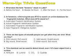 Lab work is full of mixing, experimenting, heating, evaporating and weighing a wide variety of chemicals and substances. Warm Up Trivia Questions Ppt Download